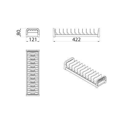 Organizer na talerze/pokrywki WS-1102 (422x121x80)